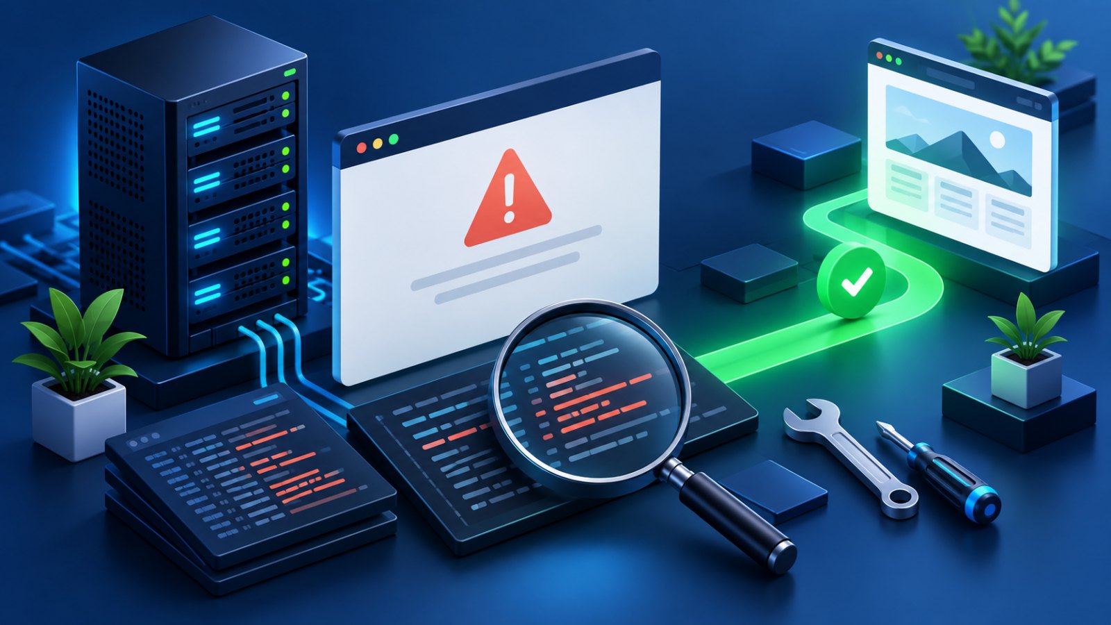 Diagnóstico de erro interno em servidor e site WordPress